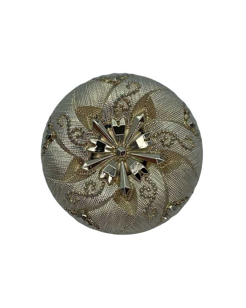 Jewel Button Shank Worked Lurex Hard Resin Size 54- Mm 35