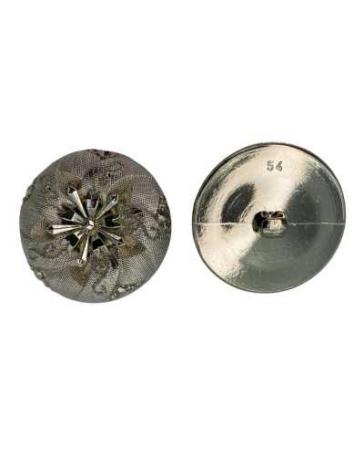 Juwelen-Knopfschaft, bearbeitetes Lurex-Hartharz, Größe 54 – 35 mm