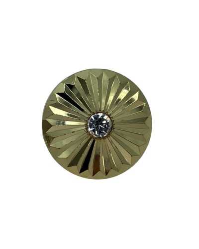 Runder Harzknopf mit Strasssteinen, glatt, glänzend, Streifeneffekt, Größe 24, 15 x 15 mm