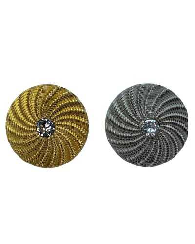 Round Resin Button Strass Hammered Effect Size 24 15x15 Mm