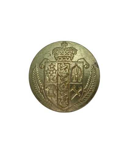 Gold Metal Jacket Button Crown Coat of Arms Size 36 - 23 mm