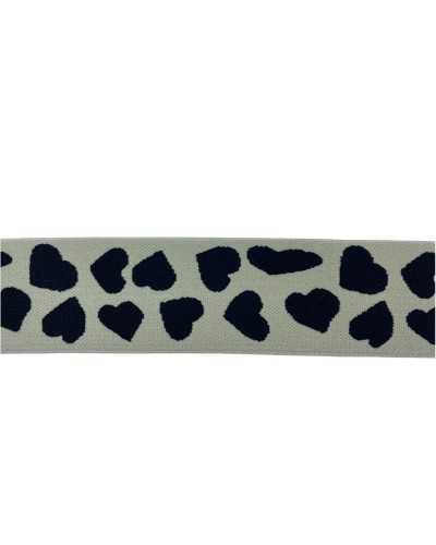 50 Cm Pasamanería Elástico Corazones Doble Cara Galón Primavera Cinta Beige Negro Alto 4 Cm