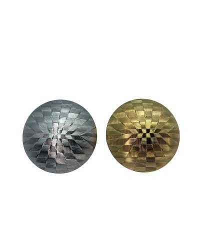 Large Zamak Button with Polished Three-Dimensional Worked Effect Shank 34 Mm