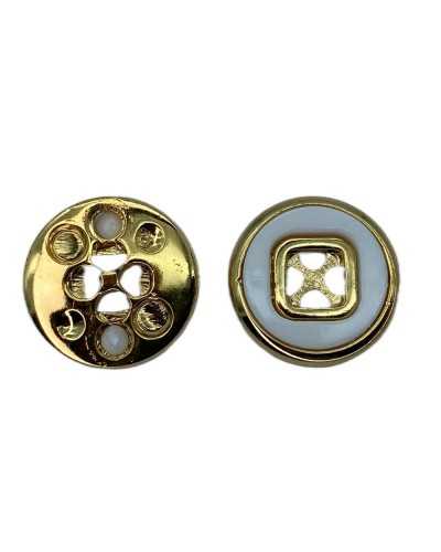 White Gold or Silver Enamelled Plastic Button Line 18