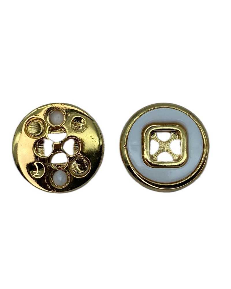 White Gold or Silver Enamelled Plastic Button Line 18