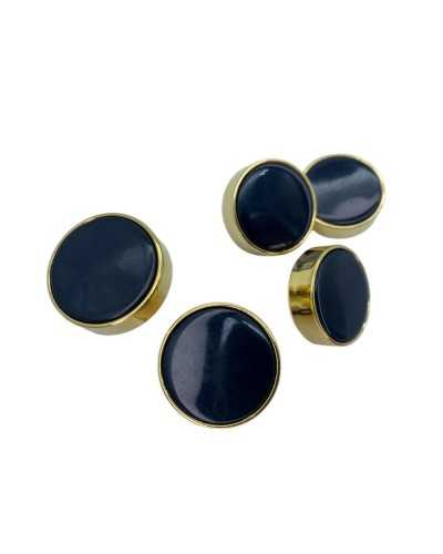 Round Gold Aluminum Button Black Plastic Slot 26 Mm