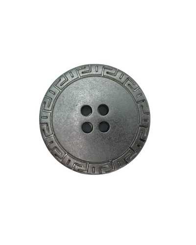 Round Zamak Silver Button 4 Holes Big Greek 3 Cm