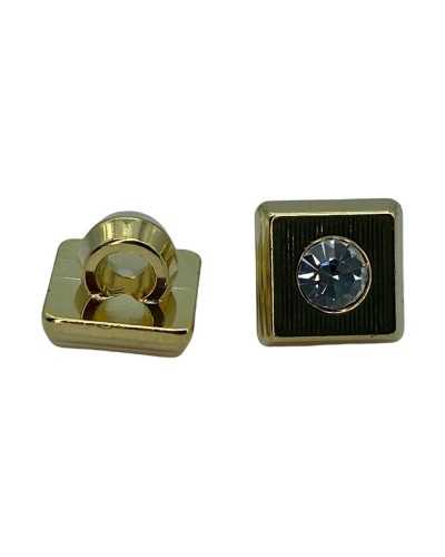 Ojal Botón De Resina Vástago Brillante Strass Cuadrado 9 Mm