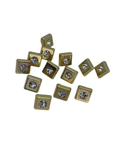 Buttonhole Resin Button Shiny Shank Strass Square 9 Mm