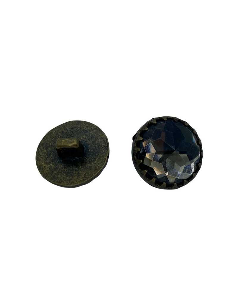 Bronze Metal Button Buttonhole Rhinestone Shank 15 Mm
