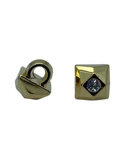 Ojal Botón De Resina Vástago Brillante Strass Forma Geométrica 7 Mm