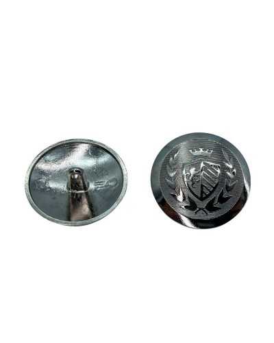 Rounded Metal Button Slot Stem Coat of Arms Crown Size 44- Mm 28