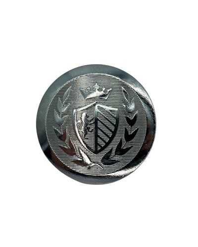 Botón de metal redondeado Ranura Vástago Escudo de armas Corona Tamaño 44- mm 28