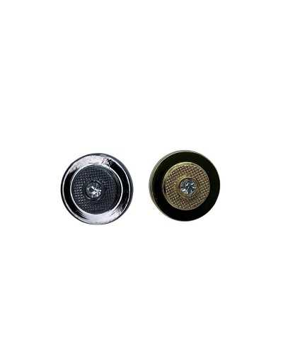 Round Shiny Resin Button Rhinestone Buttonhole Machined Stem 13 Mm