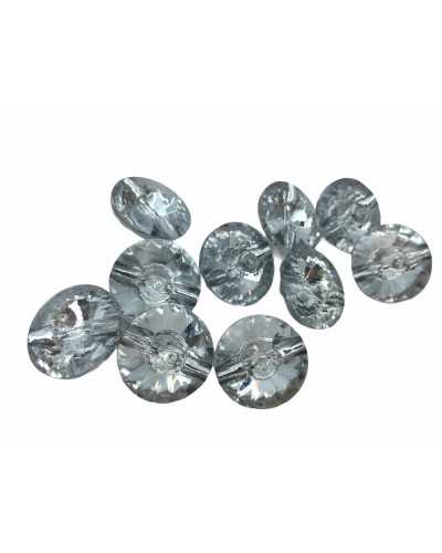 Bottone Resina Modello Tondo Cristallo Foro Passante Retro 2 Cm