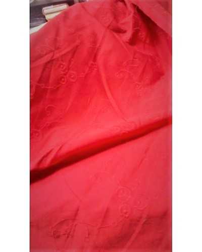 Elastic cotton gabardine fabric embroidered with flowers and branches 150 cm high