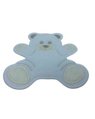 Application Iron-On Patch Baby Embroidered Teddy Bear Velvet Fur 15x14 Cm