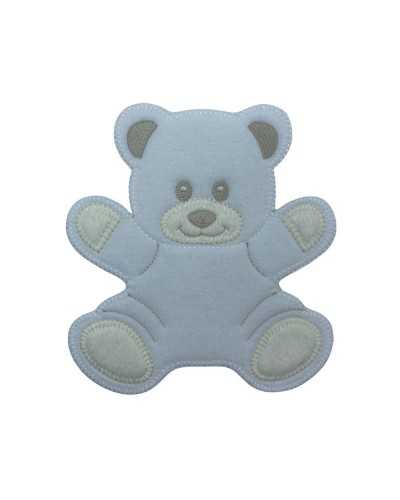 Application Ecusson Thermocollant Nounours Brodé Bébé Velours Fourrure 15x14 Cm