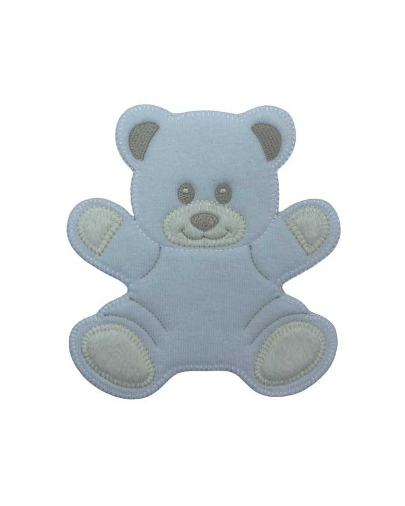 Aplicacion Parche Termoadhesivo Bebe Bordado Osito Terciopelo Piel 15x14 Cm