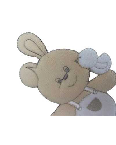 Aplicación Termoadhesivo Baby Bear Peto Terciopelo Pollito Blanco 10x6 Cm