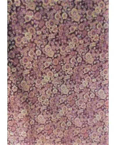 Reiner Baumwollstoff, bedruckt mit provenzalischen rosa Blumen, 150 cm hoch