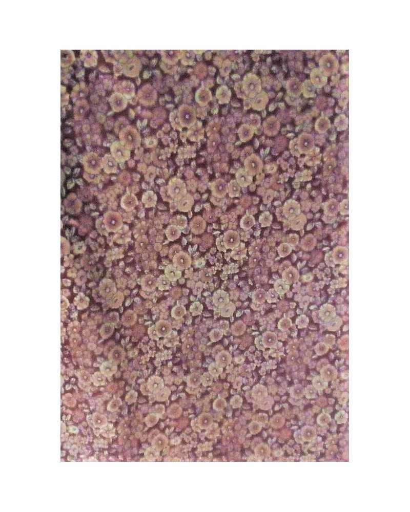 Reiner Baumwollstoff, bedruckt mit provenzalischen rosa Blumen, 150 cm hoch