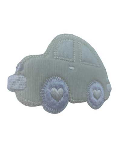 Thermoadhesive Application Baby Car Velvet Wheels Heart 9X6 Cm