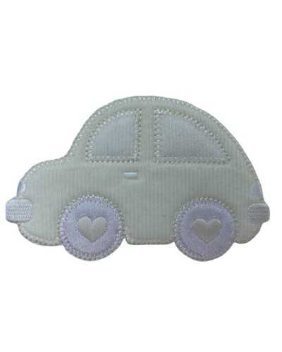 Thermoadhesive Application Baby Car Velvet Wheels Heart 9X6 Cm