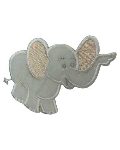 Aplicación Termoadhesivo Bebé Terciopelo Bordado Elefante 8 Cm