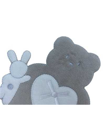 Aplicación Parche Termoadhesivo Bordado Bebé Terciopelo Osito Conejo Corazón 12x12,5 Cm