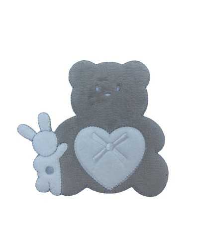 Anwendung Aufnäher zum Aufbügeln, Stickerei, Baby-Samt, Teddybär, Hasenherz, 12 x 12,5 cm