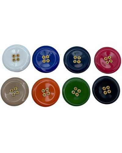 Polyesterknopf 4 goldene Löcher für Jacke 33 mm