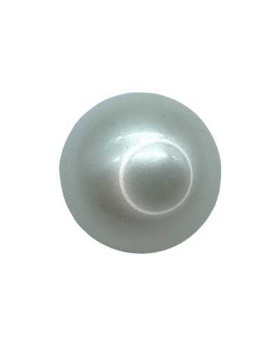 Half Pearl Button in Glossy Plastic Resin Milky White Stem 28 Mm