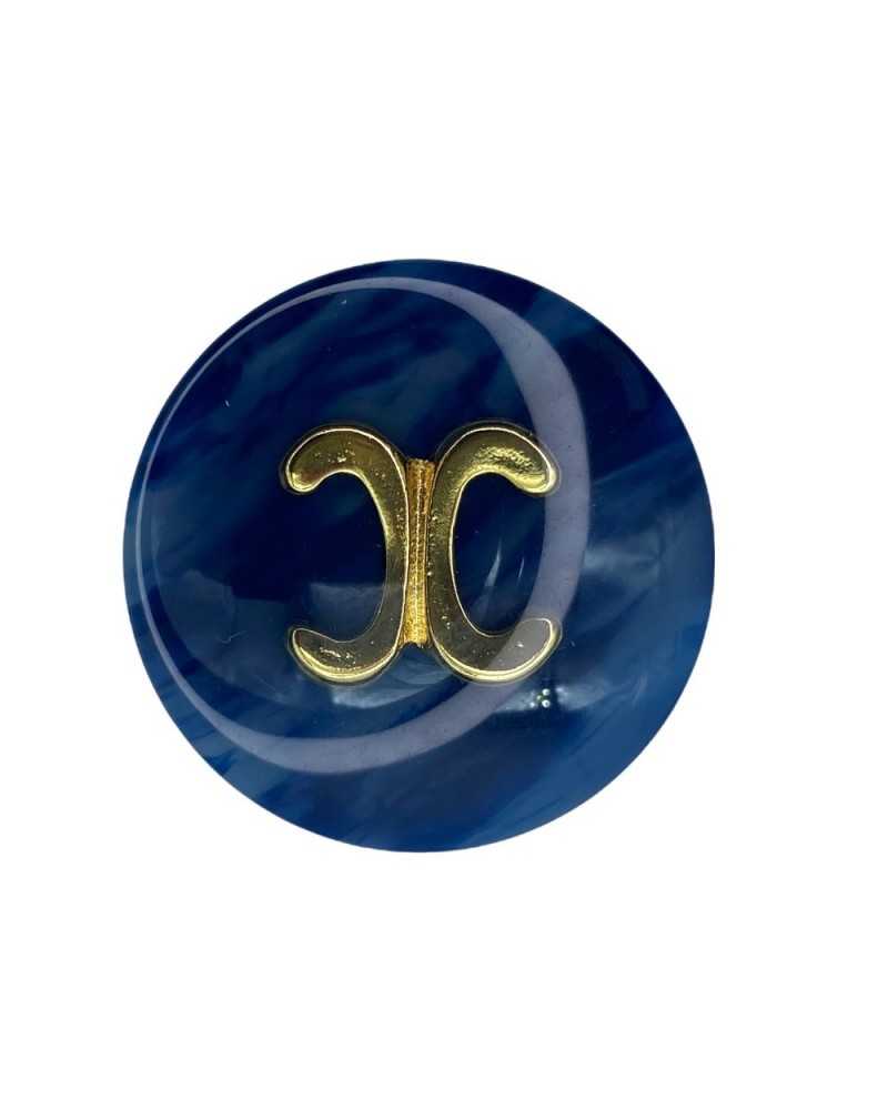 Schmuckknopf-Perlmutt-Goldarbeit innen 22 mm