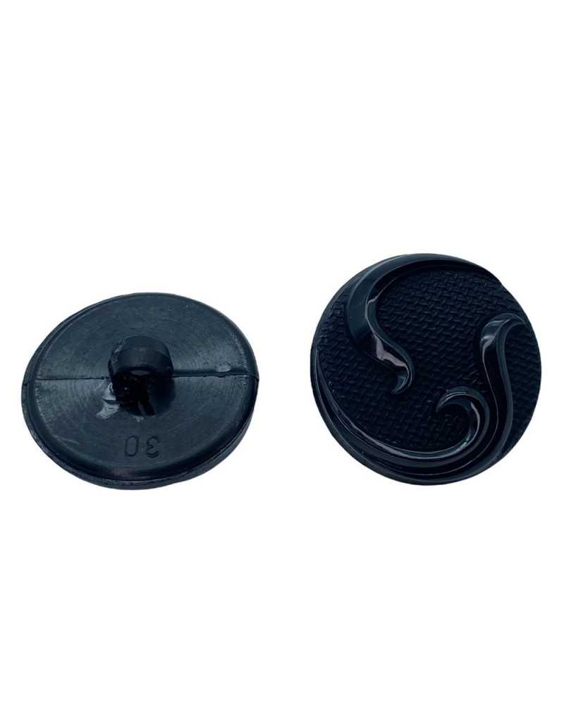 Bottone Resina Bombato Lavorato Gambo 23 Mm