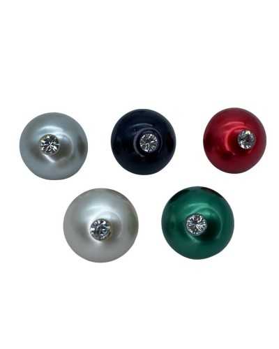 Bouton Petit Bijou Bouton Convexe Point Lumineux Strass Verre Cm 1,25