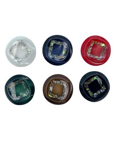Round Button with Hollow Lurex Square Size 54 Mm 35