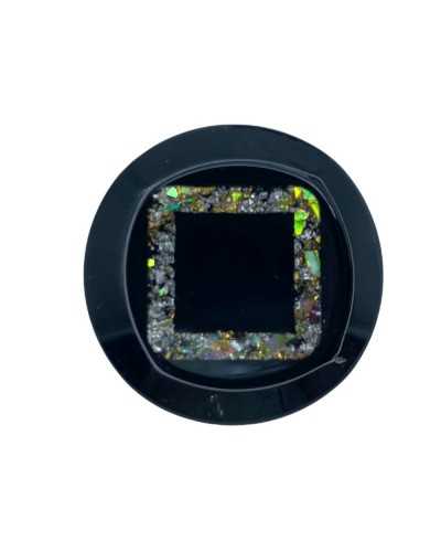 Bouton Rond avec Carré Lurex Creux Taille 44 Mm 28