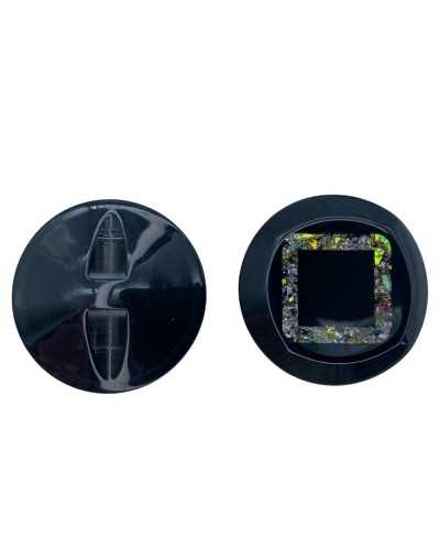 Bouton Rond avec Carré Lurex Creux Taille 44 Mm 28