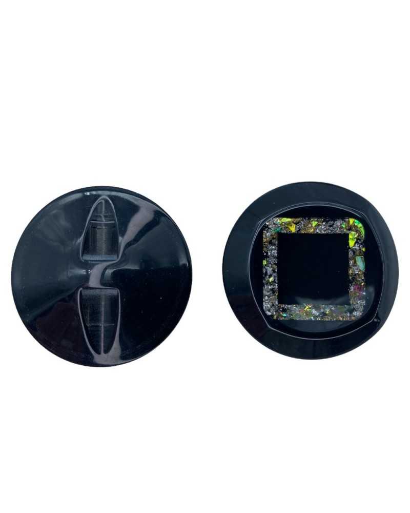 Round Button with Hollow Lurex Square Size 44 Mm 28