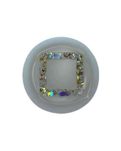 Round Button with Hollow Lurex Square Size 36 Mm 23