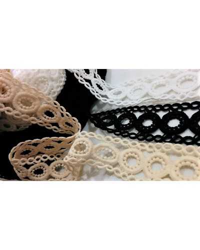 Pasamanería Partición Macramé Bordado Diseño Ovalado 35 Mm Alto