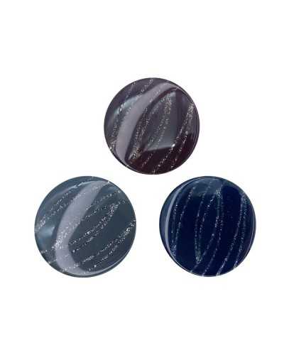 Round Laminated Polyester Domed Button for Jacket Cuffs Mm 23