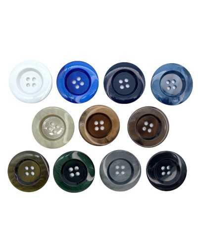 4-Hole Round Glossy Flat Mother-of-Pearl Effect Button 44 Mm