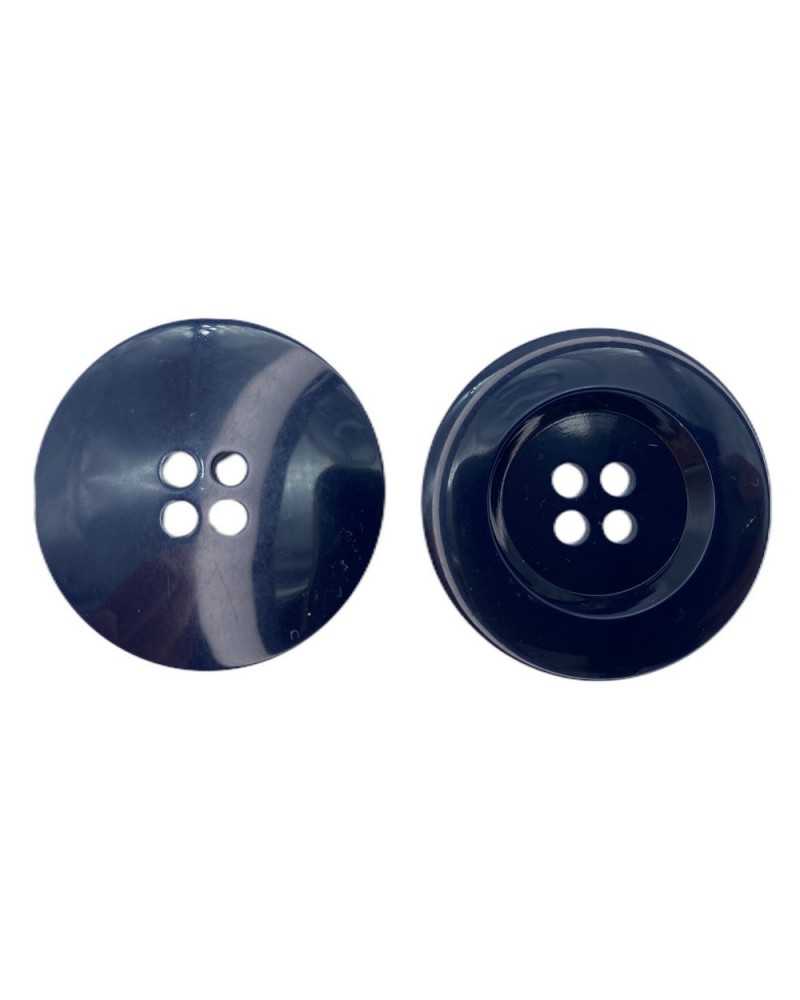 Runder, glänzender, flacher 4-Loch-Knopf mit Perlmutteffekt, 44 mm