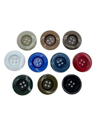 Button 4 Holes Round Flat Glossy Mother of Pearl Effect Mm 34