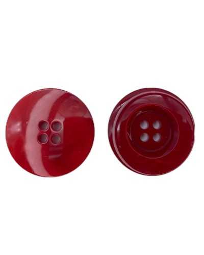 Runder, glänzender, flacher Knopf mit 4 Löchern und Perlmutteffekt, 28 mm