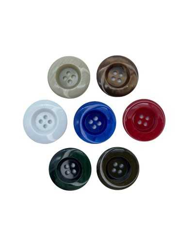 4-Hole Round Glossy Flat Mother-of-Pearl Effect Button 28 Mm