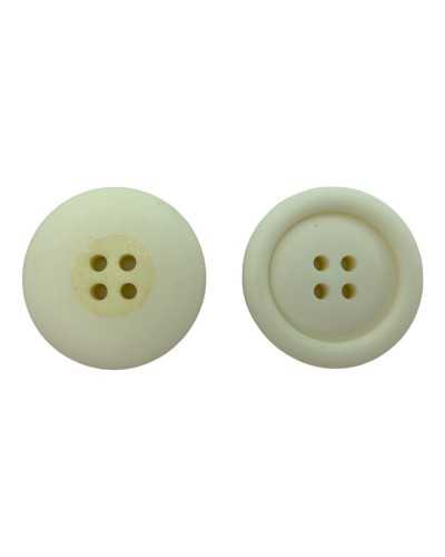 Resin Button Matto Cream 4 Flat Holes 28 Mm