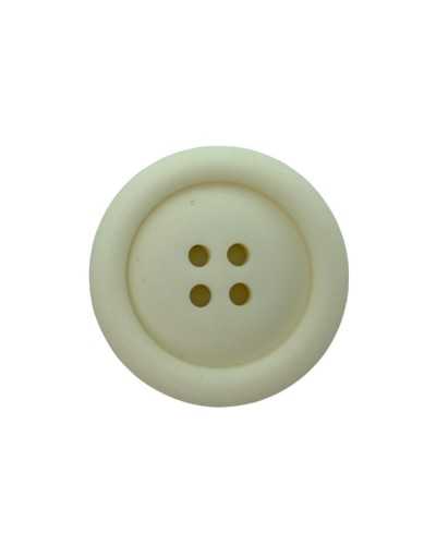 Bouton Résine Matto Crème 4 Trous Plats 28 Mm